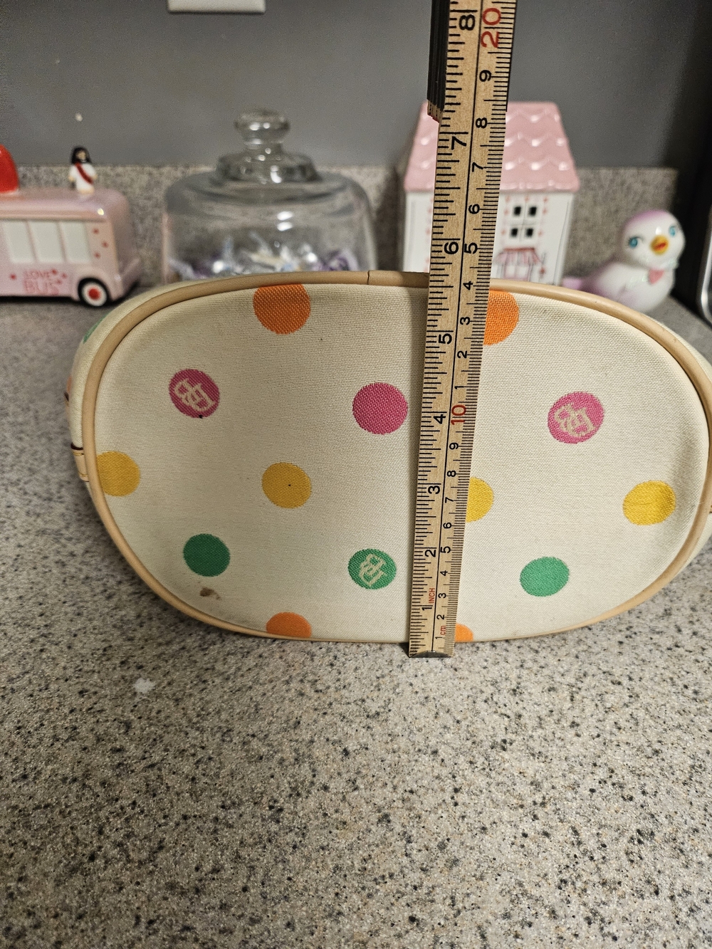 Dooney & Bourke Cream Shoulder Bag with Multicolor Polka Dots - Picture 13 of 16